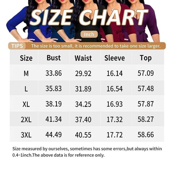 NEW Maxi Dress Deep V Neck 3/4 Sleeves Plus Size Pockets NO BELT 2X - Picture 5 of 6